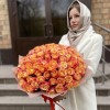 101 красно-оранжевая роза 3Д